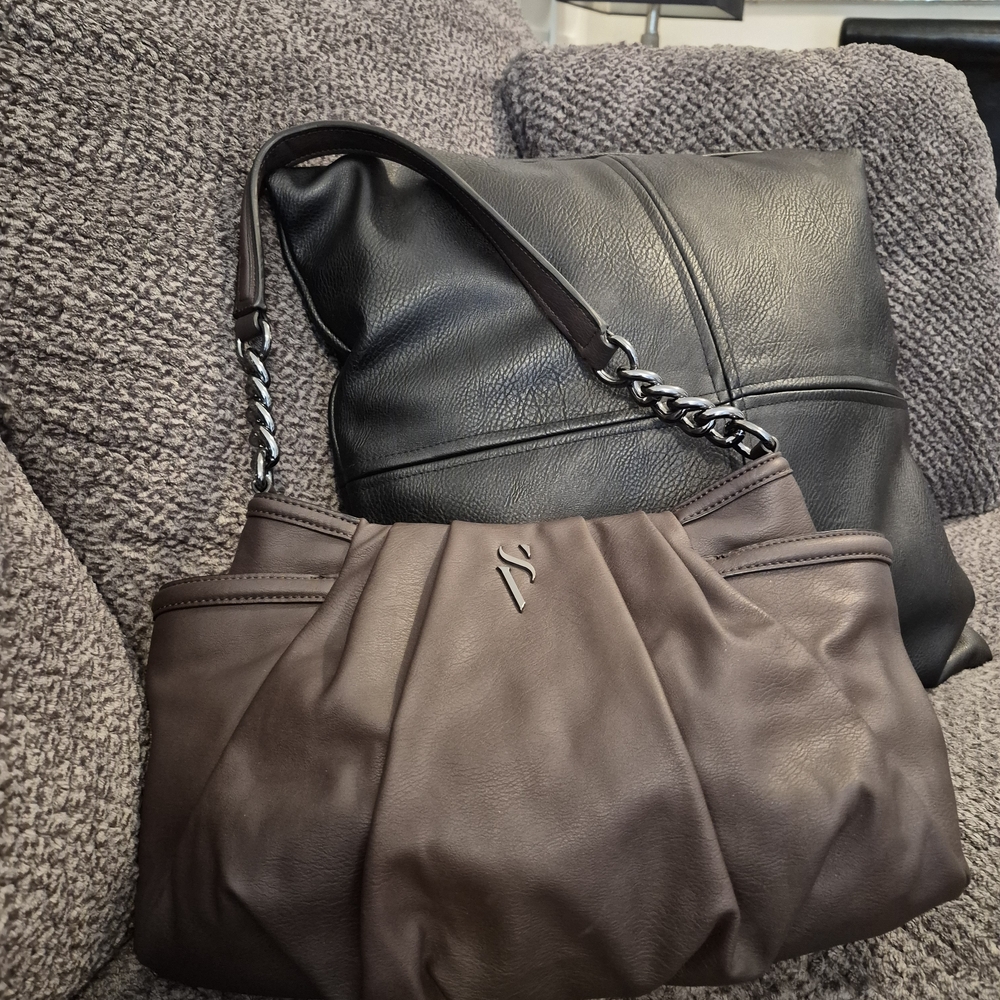 Simply Vera Vera Wang Black and Brown Shoulder Bag